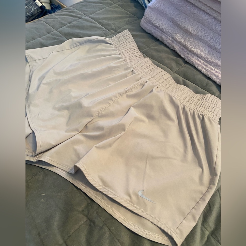 Light Grey Nike DriFit Shorts with Mesh Backing Size L